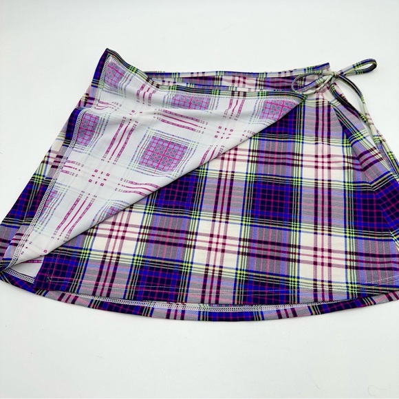 Burberry Purple Multi Wrap Skirt Swimsuit Coverup - Picture 3 of 9